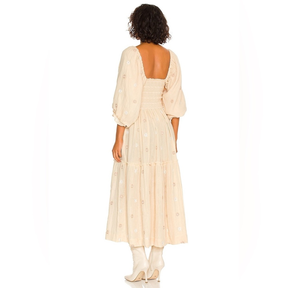 FREE PEOPLE Dahlia Embroidered Cotton Maxi Dress size Medium - Picture 3 of 8